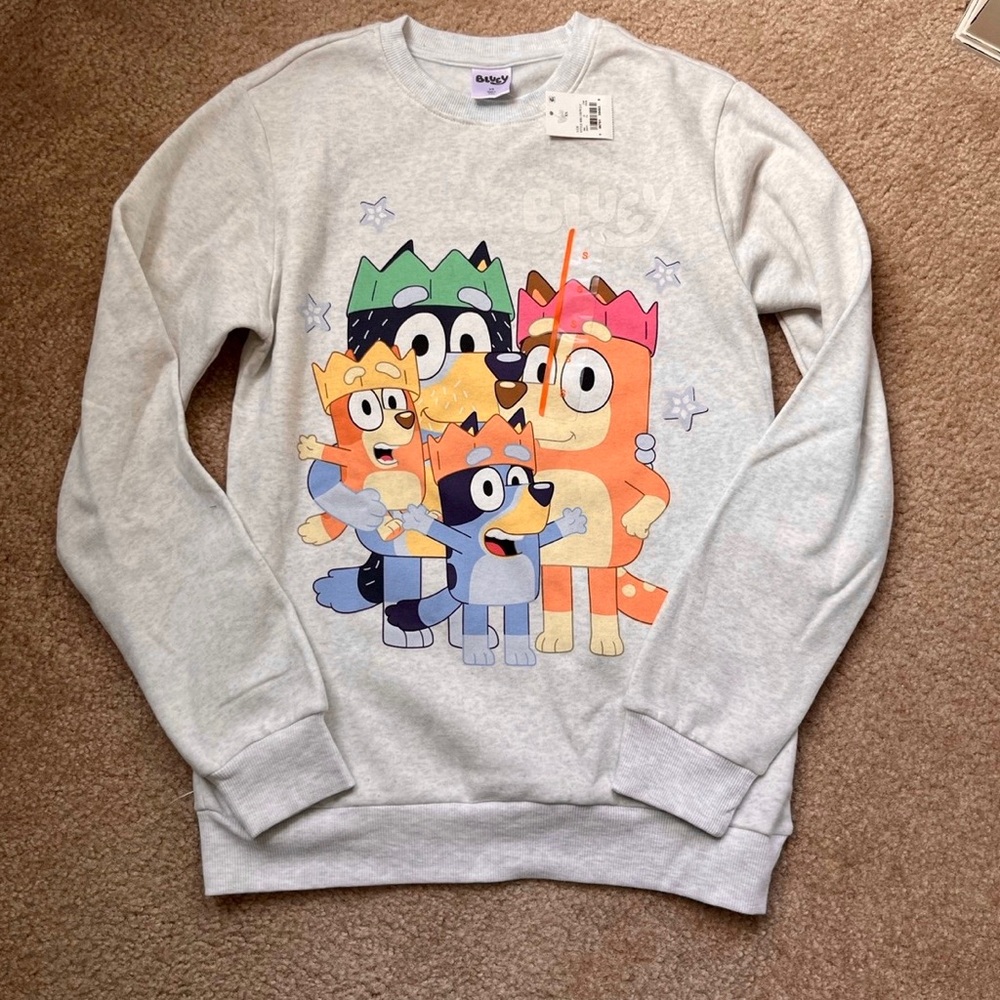 Bluey Women's Gray Sweatshirt XS NWT